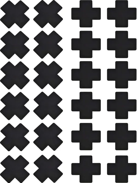 Quesuc 15 Pairs Nipple Covers Disposable Breast Covers Self-adhesive Pasties Stickers, Cross Shape, Black