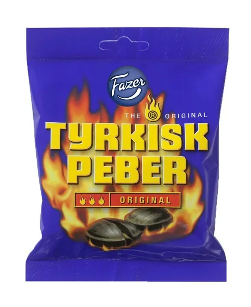 Fazer Tyrkisk Peber Original - Finnish - Salty - Licorice - Salmiakki - Salmiak - Salmiac - Boiled - Caramel - Hard - Candy - Bag 150g