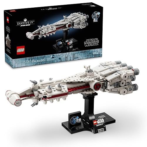 LEGO Star Wars: A New Hope Tantive IV, Buildable 25th Anniversary Starship Model, Creative Building Set for Adults, Collectible Build and Display Gift Idea for Star Wars Fans, 75376 - Multicolor