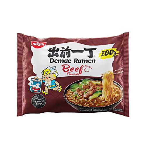 Nissin Demae Ramen – Rind, Einzelpack, Instant-Nudeln japanischer Art, mit Rindfleisch-Geschmack & asiatischen Gewürzen, asiatisches Essen (1 x 100 g) - 1 - 100 g (1er Pack)