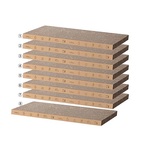 8 Packs in 1 Cat Scratch Pad, Cat Scratcher Cardboard,Reversible,Durable Recyclable Cardboard, Suitable for Cats to Rest, Grind Claws and Play - 8 PCS