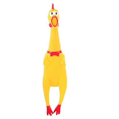POPLAY Rubber Chicken/Squeeze Chicken, Decompressive/Vent Toy, Prank Novelty Toy for Kids, Adults, Dogs, Family Games,Keep Your Chicken Quiet - 12inch