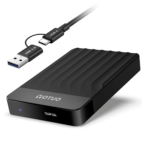 YOTUO Portable External Hard Drive 1TB Storage Expansion HDD USB 3.0 USB-C for PC, Mac, Desktop, Laptop, Phone, PS4, PS5, PlayStation, Xbox One, Xbox 360, Xbox Series X/S, Android, Office & Game - 1TB - Black