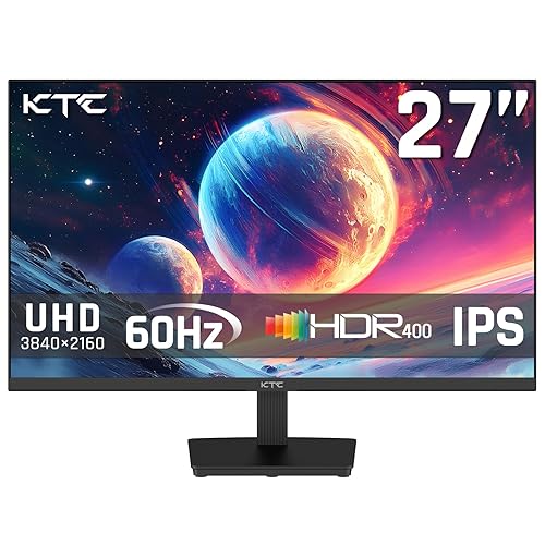 KTC 27 Inch 4K UHD(3840*2160)  Computer Monitor - IPS Monitor, 60hz, HDR400, Anti-Blue Light Screen, DCI-P3 95% 125% sRGB, Support FreeSync and GSync, PC Monitor for Design, Work,Casual Gaming - 27 inch - Flat 4K UHD 60Hz