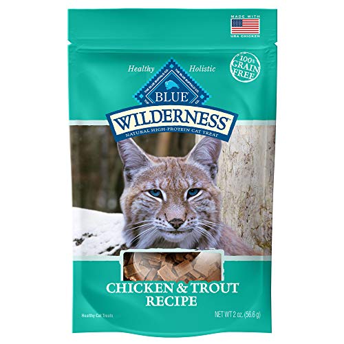 Blue Buffalo Wilderness Grain Free Soft-Moist Cat Treats, Chicken & Trout 2-oz Bag - Chicken & Trout - 2 Ounce (Pack of 1)