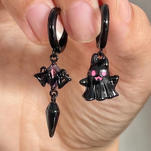 Cute Black Ghost Dangle Earrings