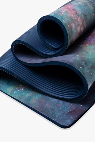 POPFLEX CloudCushion Yoga Mat With Strap Included - Ultra Absorbent, Suede Workout Mat - Extra Thick Pilates Mat for Home Workout - Yoga Mat Non Slip - Exercise Mat, Thick Texture for Stylish Support - Cosmos