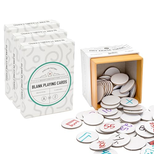 Stellar Factory Premium Blank Playing Cards (3PK) + Dry Erase Tokens