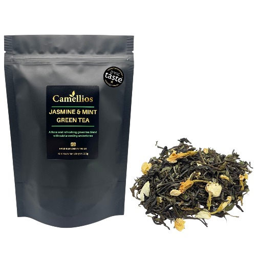 Jasmine and Mint Green Tea, Green Loose Leaf Tea, Camellios (200g/7oz)