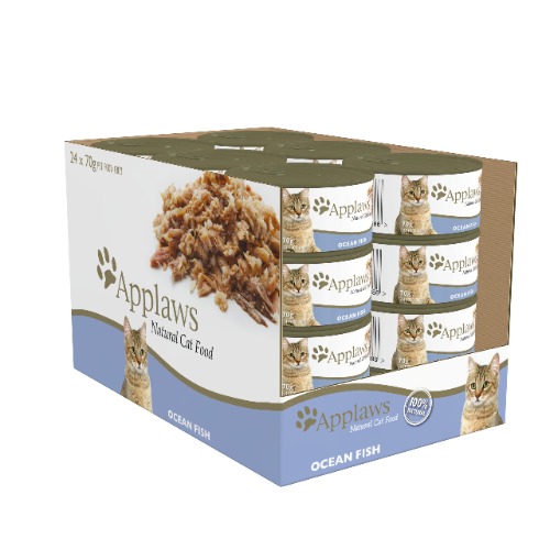 Applaws Tuna and Prawn Natural Wet Cat Food - 70 g tins, complementary food for adult cats, pack of 24 / Ocean Fish $47.71 ($2.84 / 100 g)