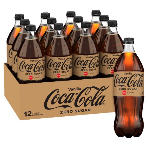 Coca-Cola Zero Sugar Vanilla Soft Drink Multipack Bottles 12 x 1.25L