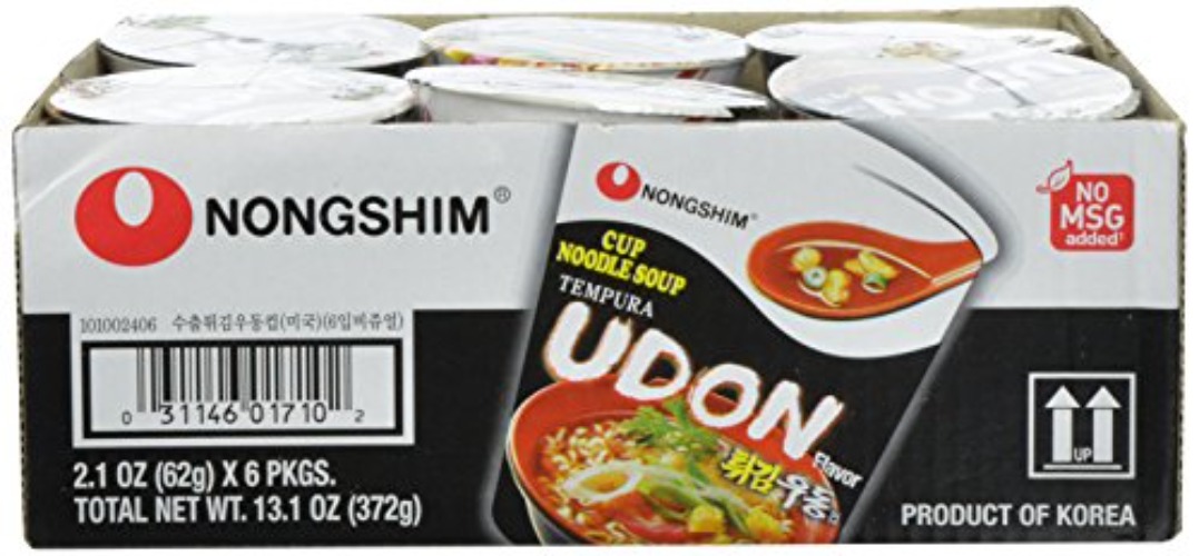 Nongshim Cup Noodle Soup, Tempura Udon, 2.1 Ounce (Pack of 6) - Tempura Udon
