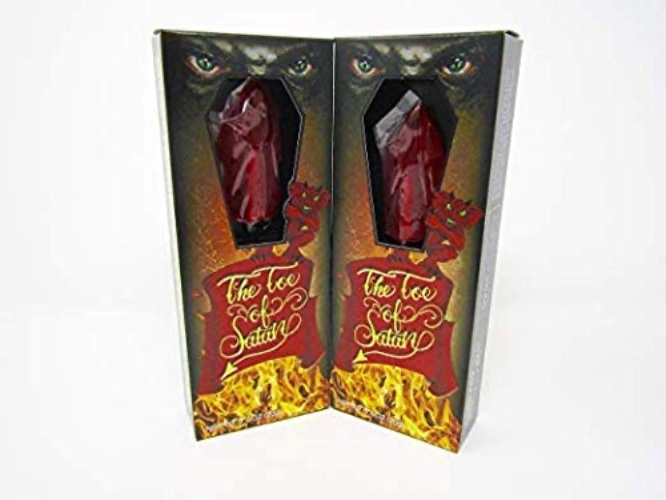 Flamethrower Candy Co Toe of Satan Lollipop Two Pack Caroline Reaper Spicy Challenge - 2 Count (Pack of 1)