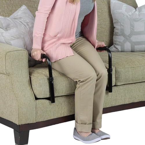 Vive Stand Assist - Mobility Standing Aid Rail for Couch, Chair - Assistance Handle for Patients, Elderly, Seniors and Disabled - Safety Grab Bar for Sitting, Sofa, Home - Adjustable, Portable Device - Black