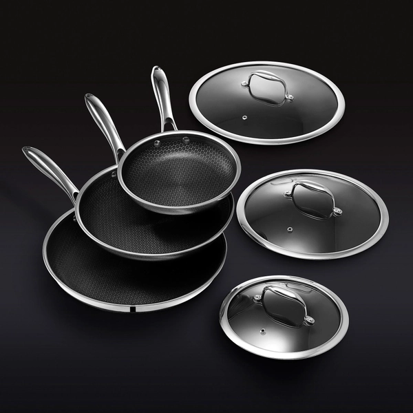 6pc HexClad Hybrid Cookware Set w/ Lids | Default Title