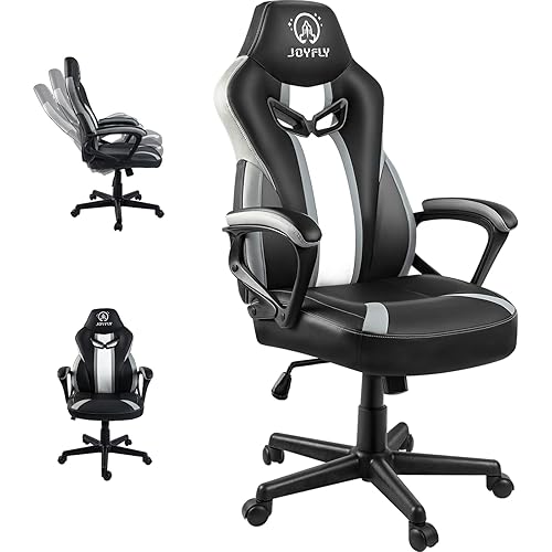 JOYFLY Gaming Chair, Gamer Chair Racing Style Game for Adults Teens, Ergonomic PC with Lumbar Support, 300lbs（Black） - Black