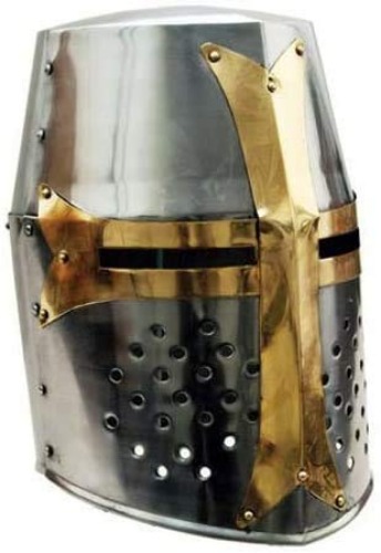 Great Brass Crusader Knight Helmet Most Fit Adult Size