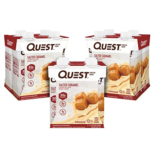 Quest Nutrition Ready to Drink Salted Caramel Protein Shake, High Protein, Low Carb, Gluten Free, Keto Friendly, 11 Fl Oz (Pack of 12) - Salted Caramel