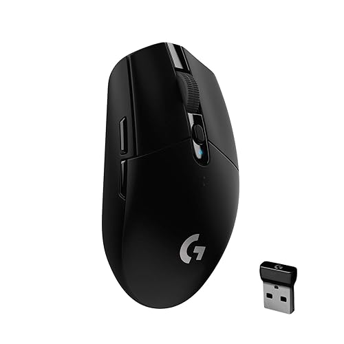 Logitech G305 LIGHTSPEED Wireless Gaming Mouse, Hero 12K Sensor, 12,000 DPI, Lightweight, 6 Programmable Buttons, 250h Battery Life, On-Board Memory, PC/Mac - Black - Black - G305 - Mouse