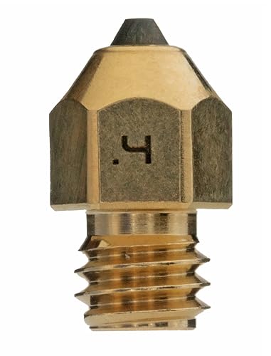 Diamondback Nozzles – MK8 Compatible – Polycrystalline Solid Diamond Tip 3D Printer Nozzles, Improved Extrusion, Any Filament, Long Life, Wear Resistant, Layer Adhesion, USA Made (0.4mm) - 0.4mm