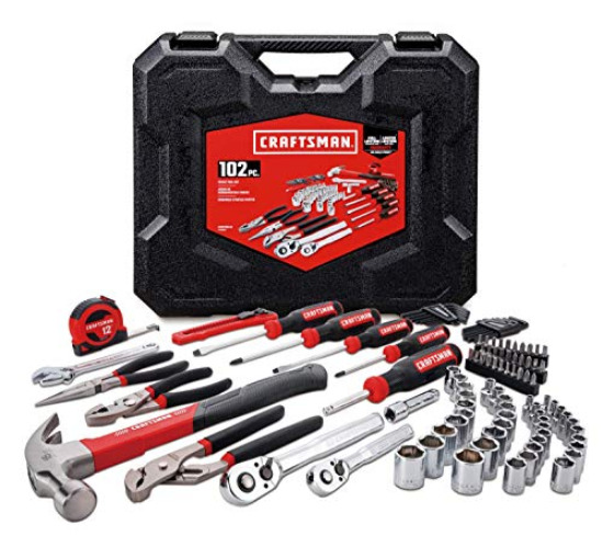 CRAFTSMAN Home Tool Set/Mechanics Tools Kit, 102-Piece (CMMT99448) - 102-Pieces - Home Tool Kit