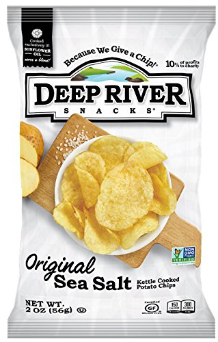 Deep River Snacks Original Sea Salt Kettle Cooked Potato Chips, 2 Ounce (Pack of 24) - 2 Ounce (Pack of 24)