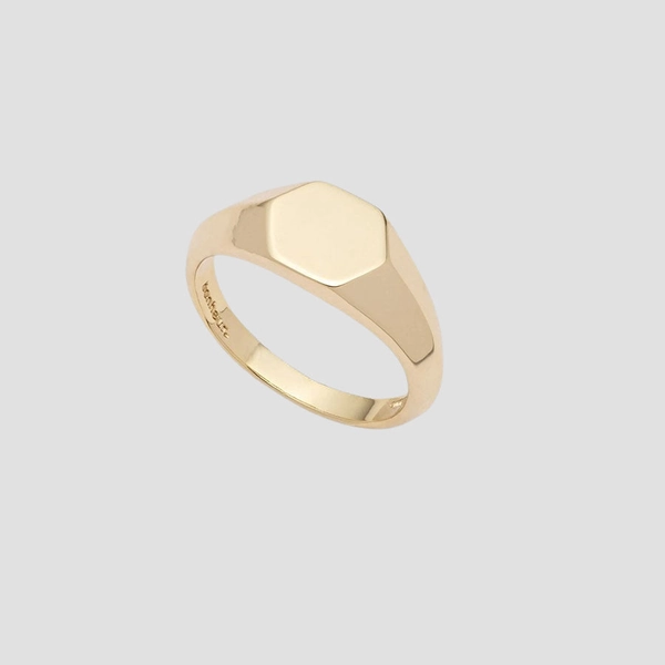Mabel Engravable Signet Ring - 18k Gold Plated / 8