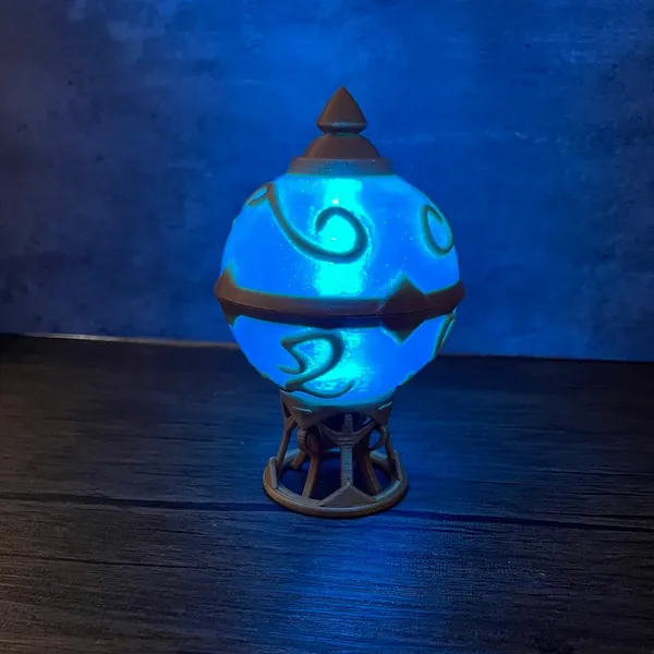 Pal Sphere with LED Lights and Stand - Palworld Desk Decor - Decor Plastic Figurine - Night Light - Novelty Gift