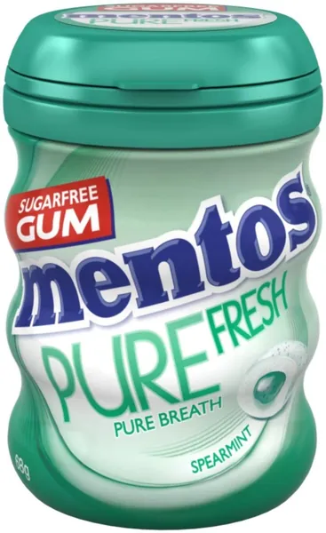 Mentos Pure Fresh Chewing Gum, Spearmint, 68 g