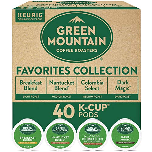 Keurig Green Mountain Coffee Roaster Coffee Roasters Favorites Collection, Single-Serve Coffee K-Cup Pods, Variety, 40 Count - Green Mountain Favorites - 40 Count