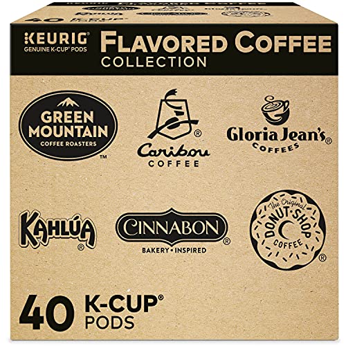 Keurig Flavored Coffee Pods Collection Variety Pack, Single-Serve Coffee K-Cup Pods Sampler, 40 Count - Flavored Variety - 40 Count