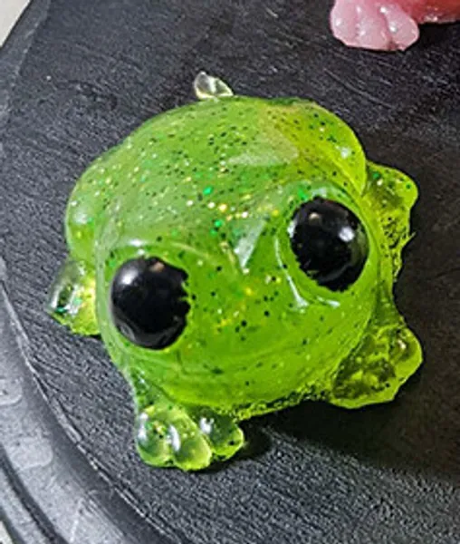 Frog Squishy - Green with Glitter