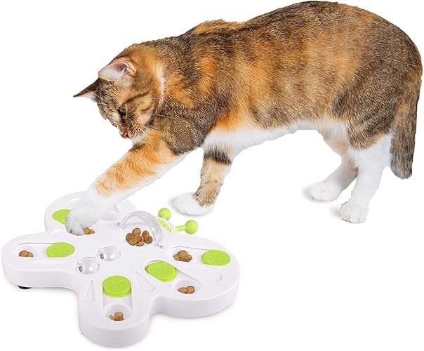ALL FOR PAWS Interactive Puzzle Cat Feeder, Treat Game Maze Toy Cat Brain Stimulation Toys Slow Feeder for Indoor Cats (Treat Puzzle Butterfly) - Treat Puzzle Butterfly