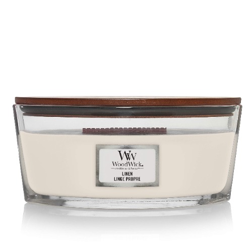 WoodWick Linen doftande ljus, vitt