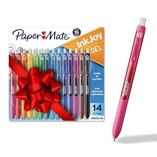 Paper Mate InkJoy Pens, Gel Pens, Medium Point (0.7 mm), Assorted, 14 Count - 14 Count - Pens