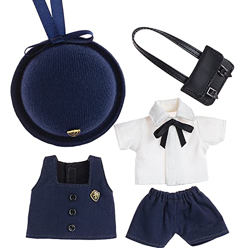 niannyyhouse Ob11 Kindergarten Uniform Suit Hat Vest Shirt Shorts Backpack 1/12 BJD Doll 4.3 inches (11 cm) Body Clothes (Boy-White) - Boy-White