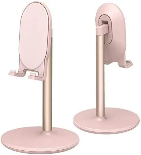 Phone Stand for Desk, Adjustable Cell Phone Holder for Desk, Compatible with 4"-12.9" Phones/Tablet/iPhone/iPad/Switch (Pink)