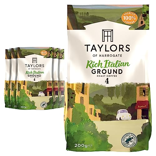 Taylors of Harrogate Rich Italian Ground Coffee, 200 g (Pack of 6) - Rich Italian - 200g (Pack of 6)