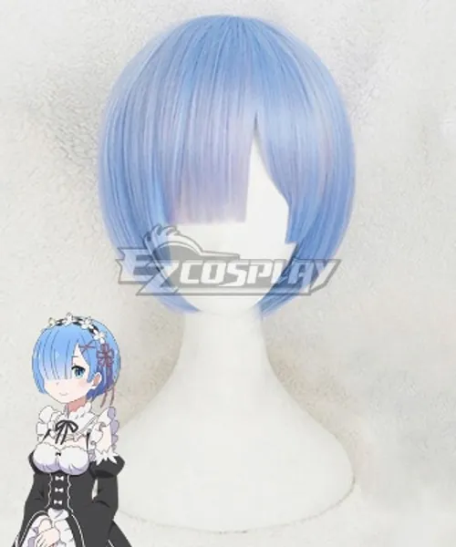 Re: Life In A Different World From Zero Rem Blue Cosplay Wig