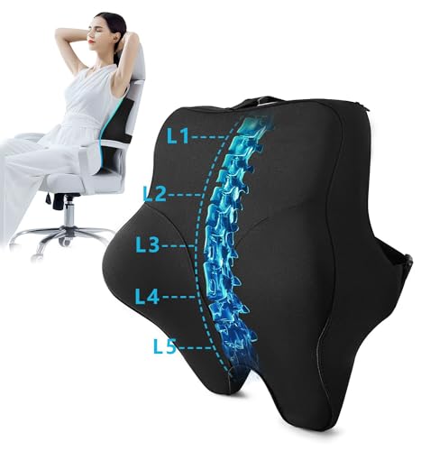anzhixiu Lumbar Support Pillow for Office Chair Leaves More Seat Room - Lumbar Support Pillow for Scientific Back Support Has T-Strap Adjust Height - Large - Standard
