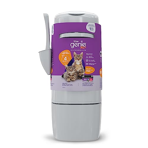 Litter Genie XL+ Pail | Cat Litter Waste Disposal System for Odor Control | Includes 1 Jumbo Refill Bag - XL+ Pail & Jumbo Refill