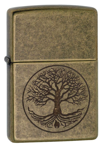 Zippo "Tree of Life" Pocket Lighter, Antique Brass