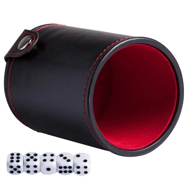jojofuny Leather Dice Cup Gaming Dice Cups Set Dice Shaker Holder Dice Supplies for Liars Dice Board Games Bar Ktv Game Supplies