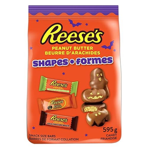 REESE'S Halloween Shapes, Halloween Candy for Trick or Treat - 35ct, 595g - Halloween Shapes - 35 Count