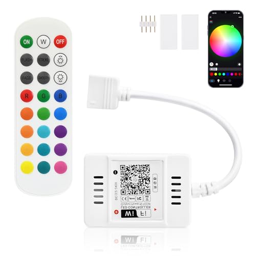 SUBOSI controller led strip RGB LED, can be used with Alexa, Wifi & app, remote RF, Android & iOS, 12 V-24 V,  Rgb 4pin