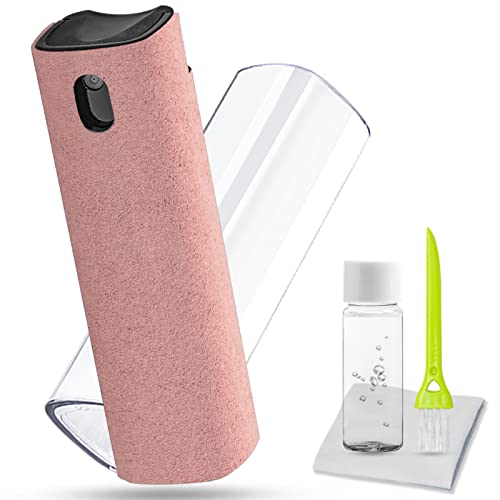 Touch Screen Mist Spray detergente per schermo, kit di pulizia per laptop per telefono elettronico, iPhone, iPad, computer, tablet, MacBook, TV, schermi, monitor, occhiali - rosa - Rosa