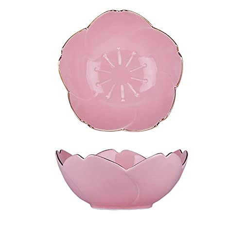 Insalatiera in ceramica da 15,2 cm, piatti piani e piatti per pasta e dessert, piatti da portata per antipasto, ciotola da immersione, lavabile in lavastoviglie (rosa, 15,2 cm) - 6” - Rosa