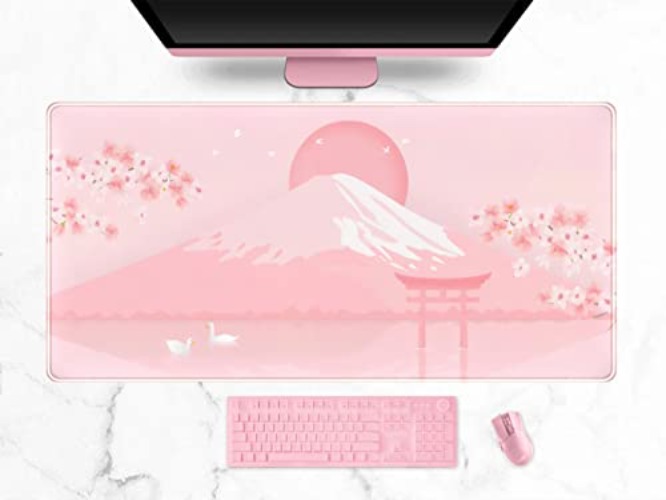 Cherry Blossom - XXL mouse pad, 80 x 40 cm - Pink