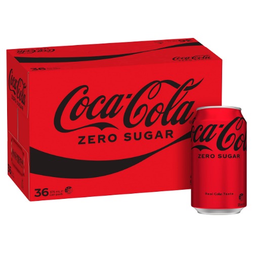 Coca-Cola Zero Sugar Soft Drink Multipack Cans 36 x 375mL
