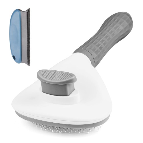 Aumuca Cat Brush and Dog Brush with Long or Short Hair Self Cleaning Slicker Brush for Shedding and Grooming (Gray)